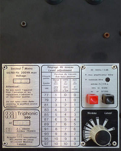 Art et Acoustique Appliquee Triphonic TR500